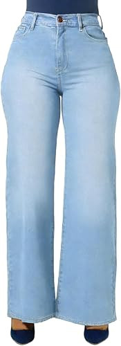 KnoInt Women's Wide Leg Straight Jeans High Waisted Baggy Stretch Loose Denim Pants | Amazon (US)