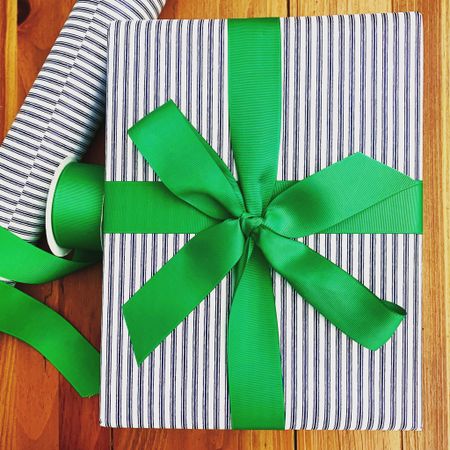 Father’s Day wrapping paper, gifts for him, baby boy wrapping paper, navy blue and Kelly green, ticking wrapping paper, grosgrain ribbon, blue and green

#LTKGiftGuide #LTKbaby