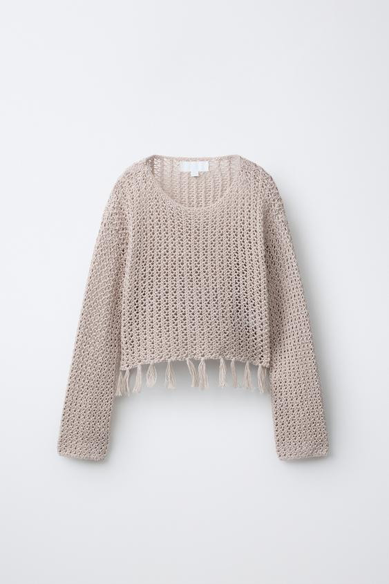FRINGED KNIT JUMPER | Zara US