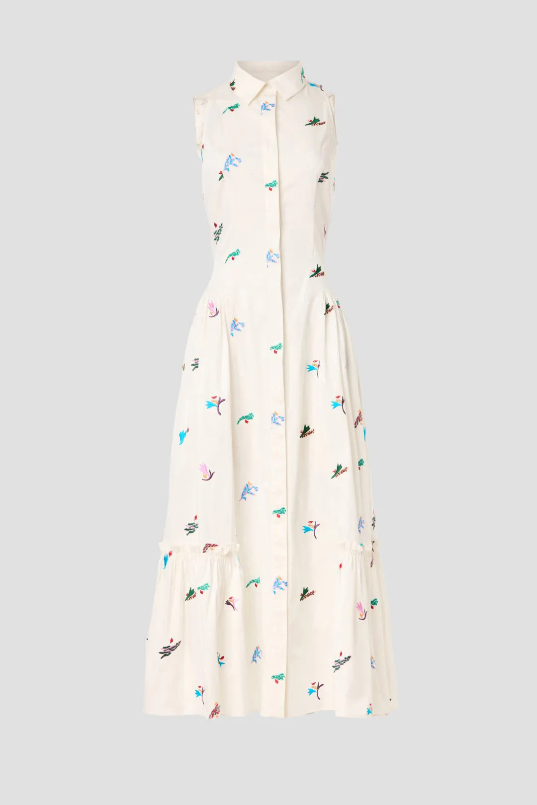 Sleeveless Embroidered Midi Shirt Dress | Rent the Runway