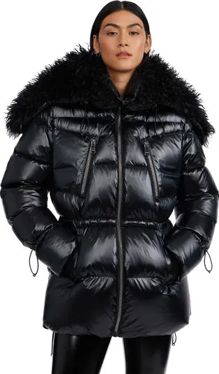 Pajar Electra Mid Puffer with Detachable shearling Lined Split Hood | Nordstrom | Nordstrom