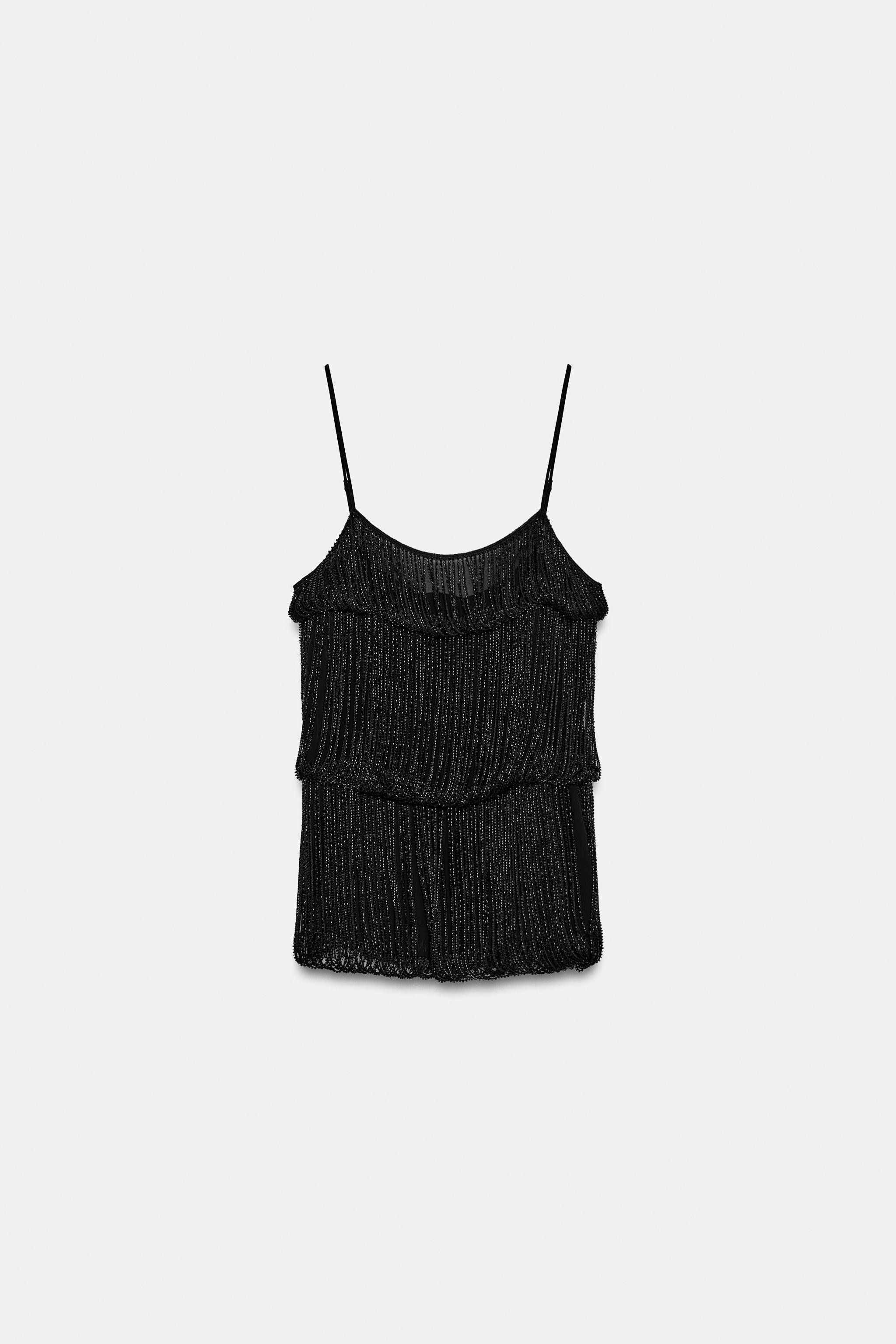 ZW COLLECTION DRAPED BEADED TOP | Zara US