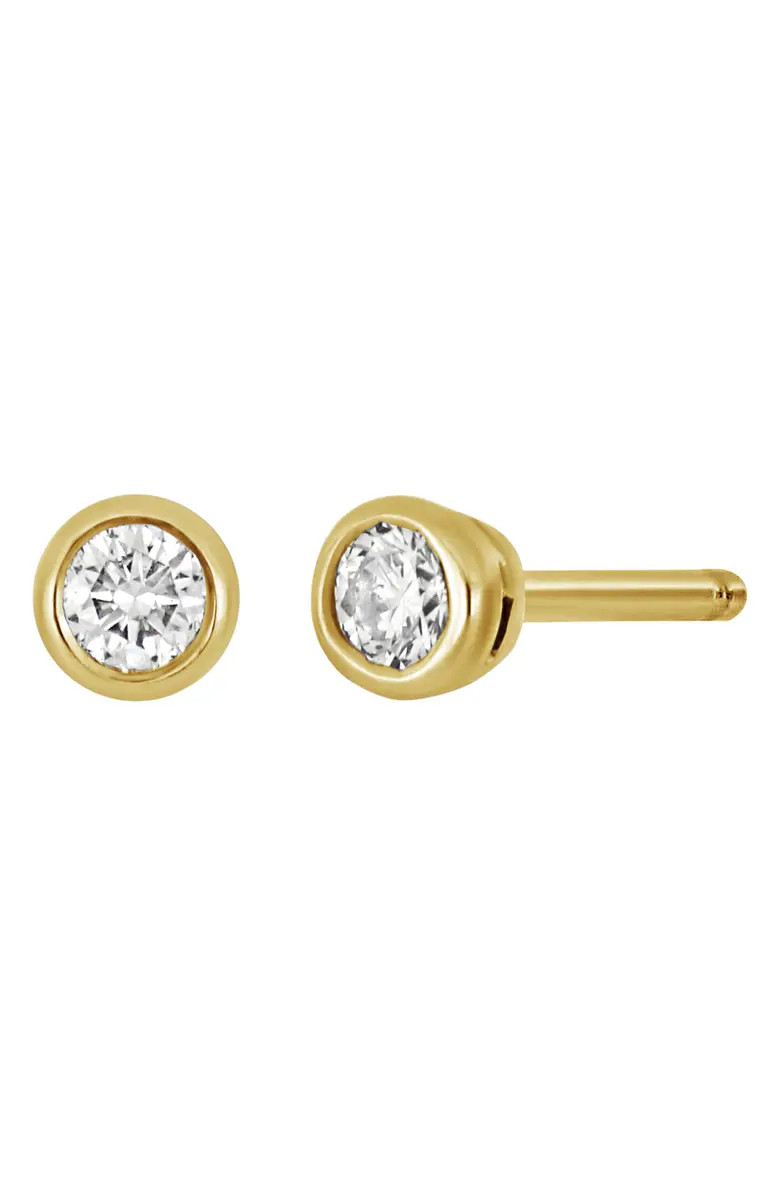 14K Gold Bezel Diamond Stud Earrings - 0.10 ctw. | Nordstrom Rack