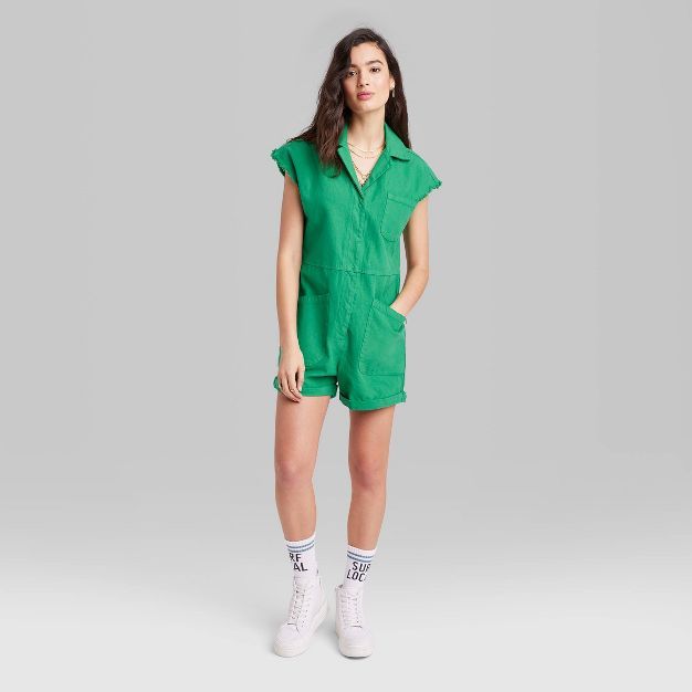 Women's Ascot + Hart Cap Sleeve Graphic Jumpsuit - Green | Target