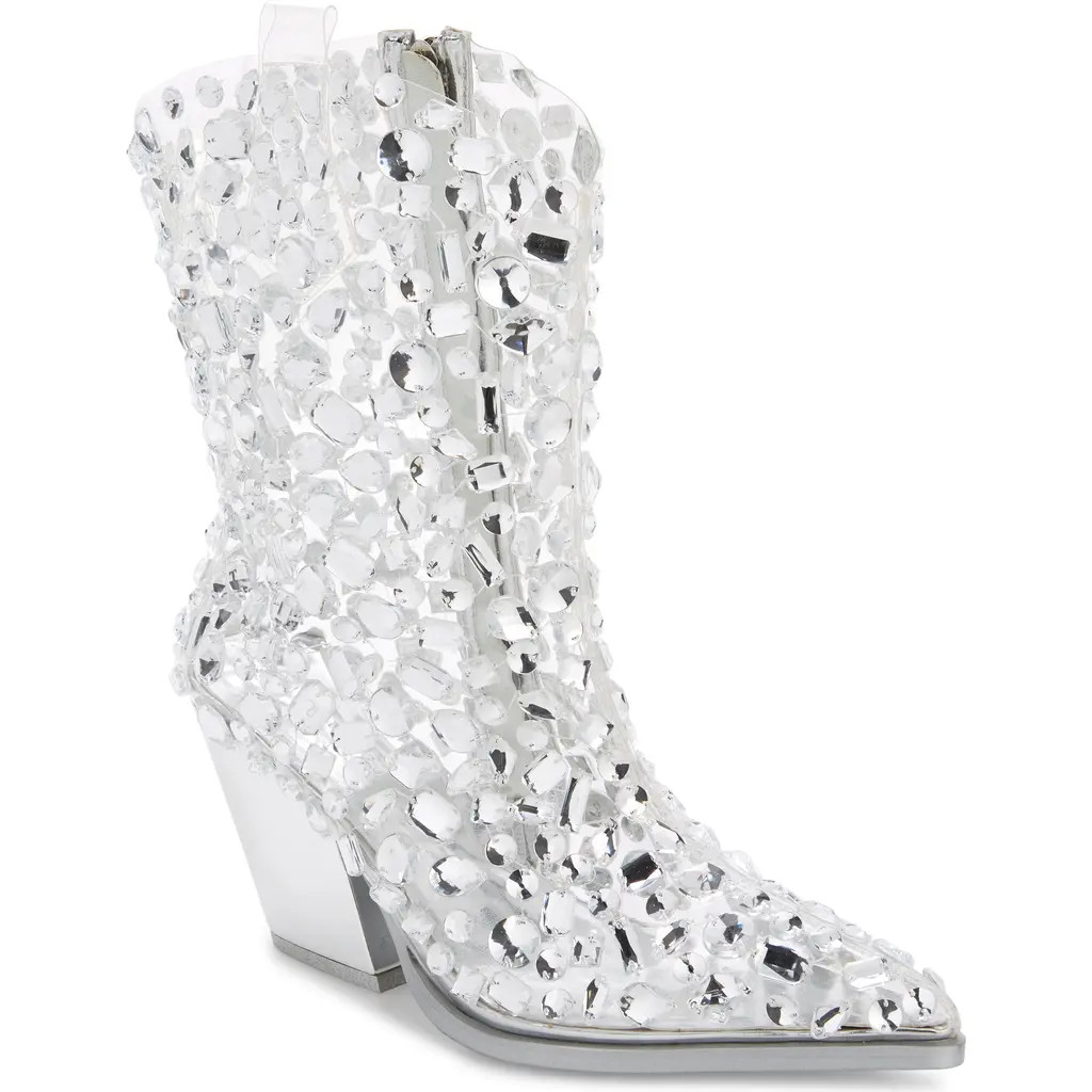 AZALEA WANG Gemmy Western Boot in Silver at Nordstrom, Size 6.5 | Nordstrom