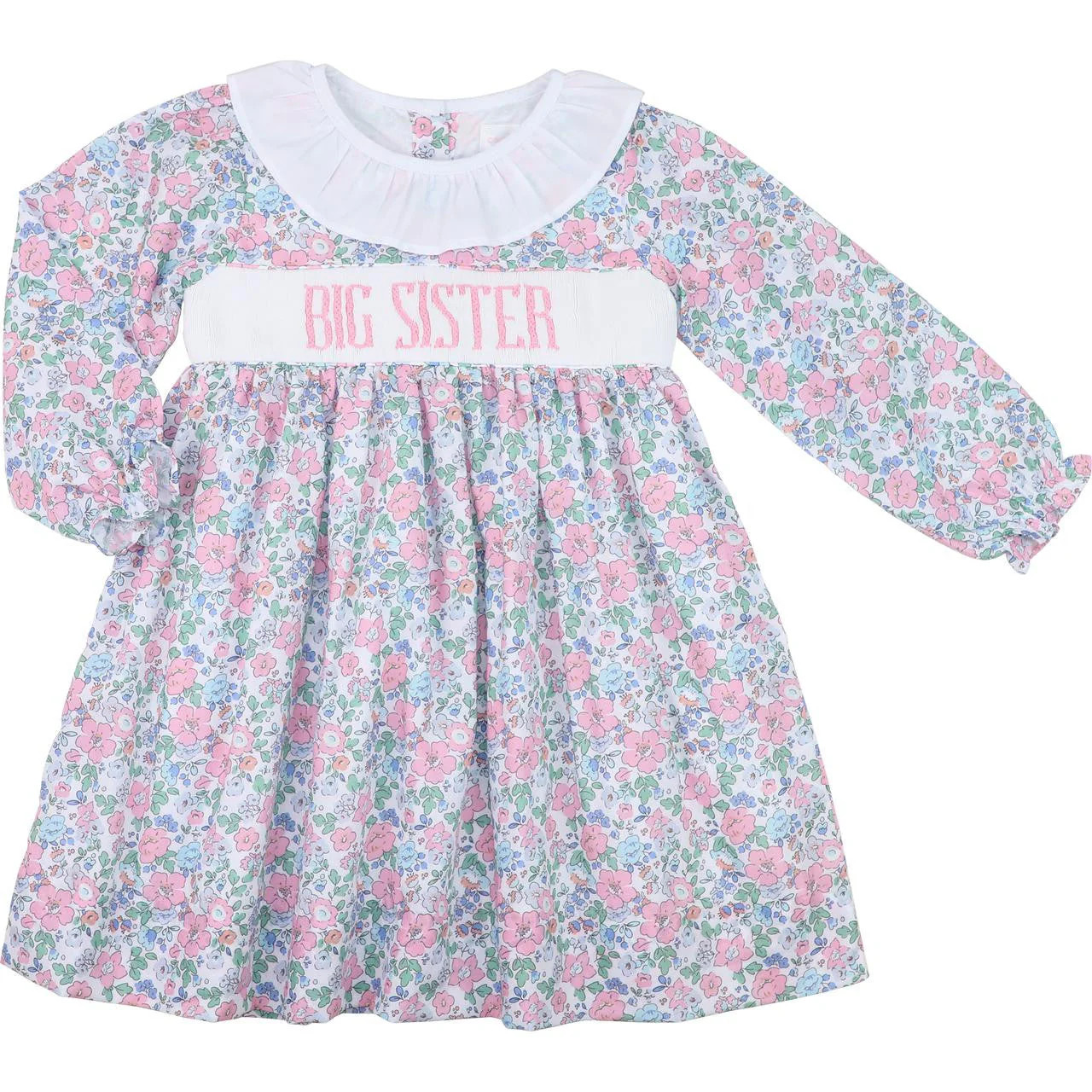 Pink And Blue Liberty Floral Smocked Big Sister Dress | Cecil and Lou