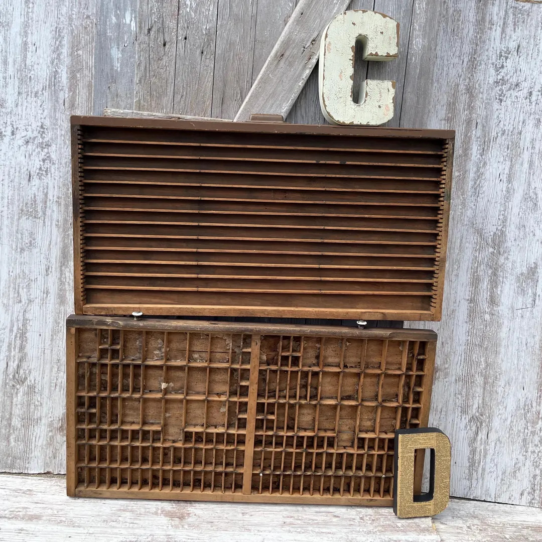 Hamilton Printer Drawer Typeset Letterpress Tray Sections Display RUSTIC Condition Connor | Etsy (US)