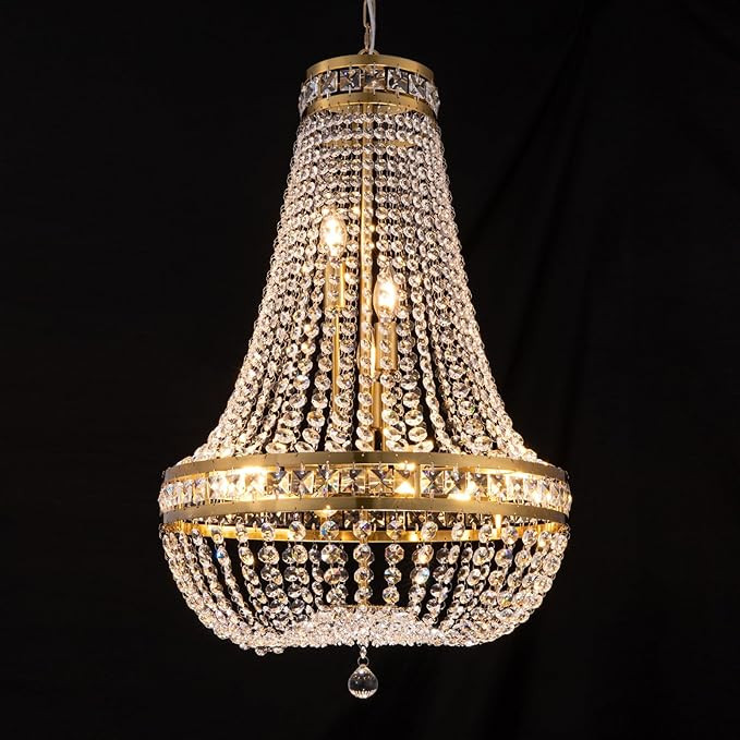 Wellmet Crystal Chandelier Light, 8 Lights French Empire Chandeliers Lighting Ceiling Fixture Han... | Amazon (US)