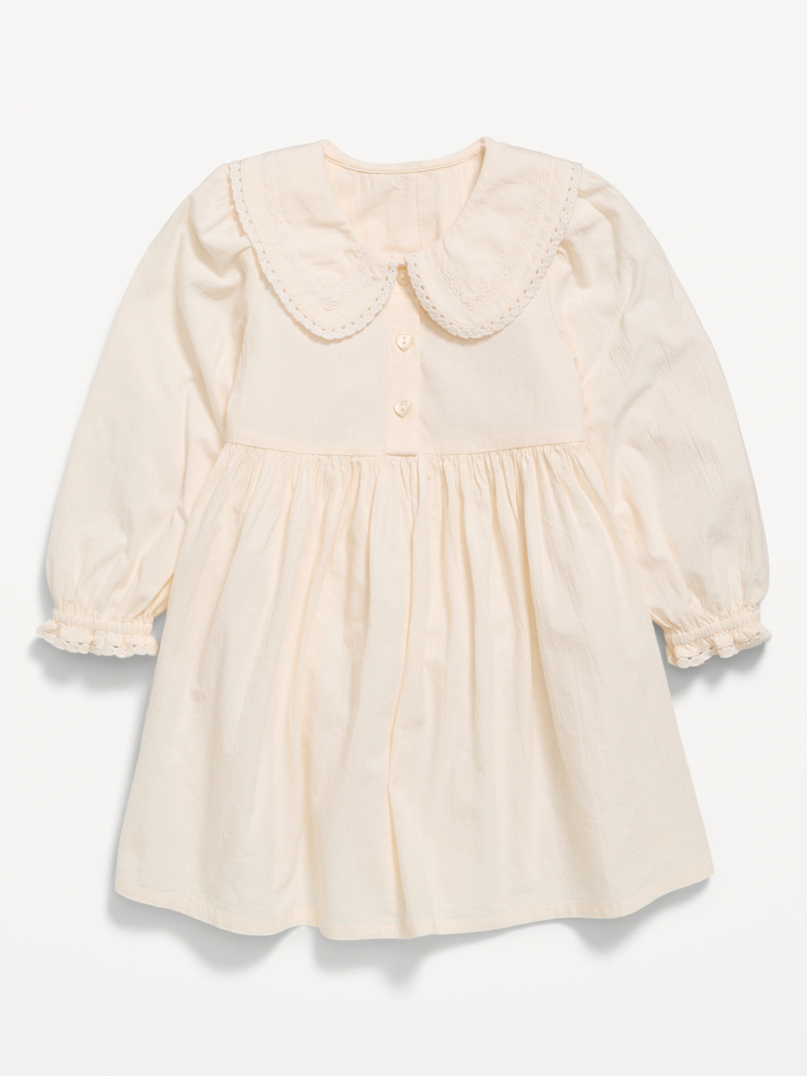 Long-Sleeve Collared Crinkled Dress for Toddler Girls | Old Navy (US)