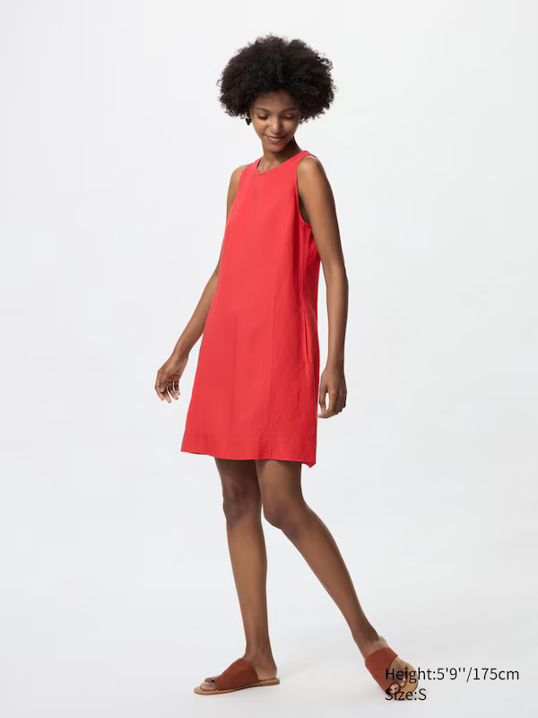Linen Blend Mini Dress (Sleeveless) | UNIQLO (UK)