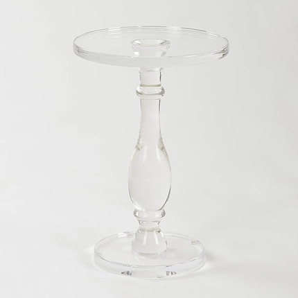 Click for more info about LIKENOW Acrylic End Table,Acrylic Side Table,Modern Nightstand with Clear Small Round Top and Sol...