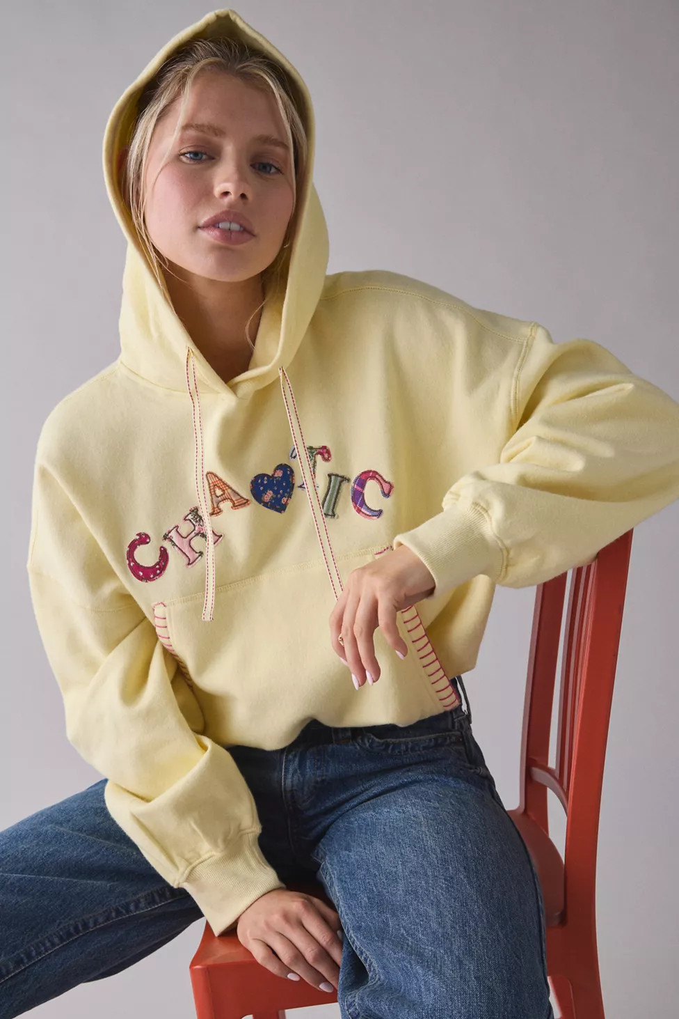 Out From Under Try Me Chaotic Applique Graphic Bubble Hoodie Sweatshirt | Urban Outfitters (US and RoW)