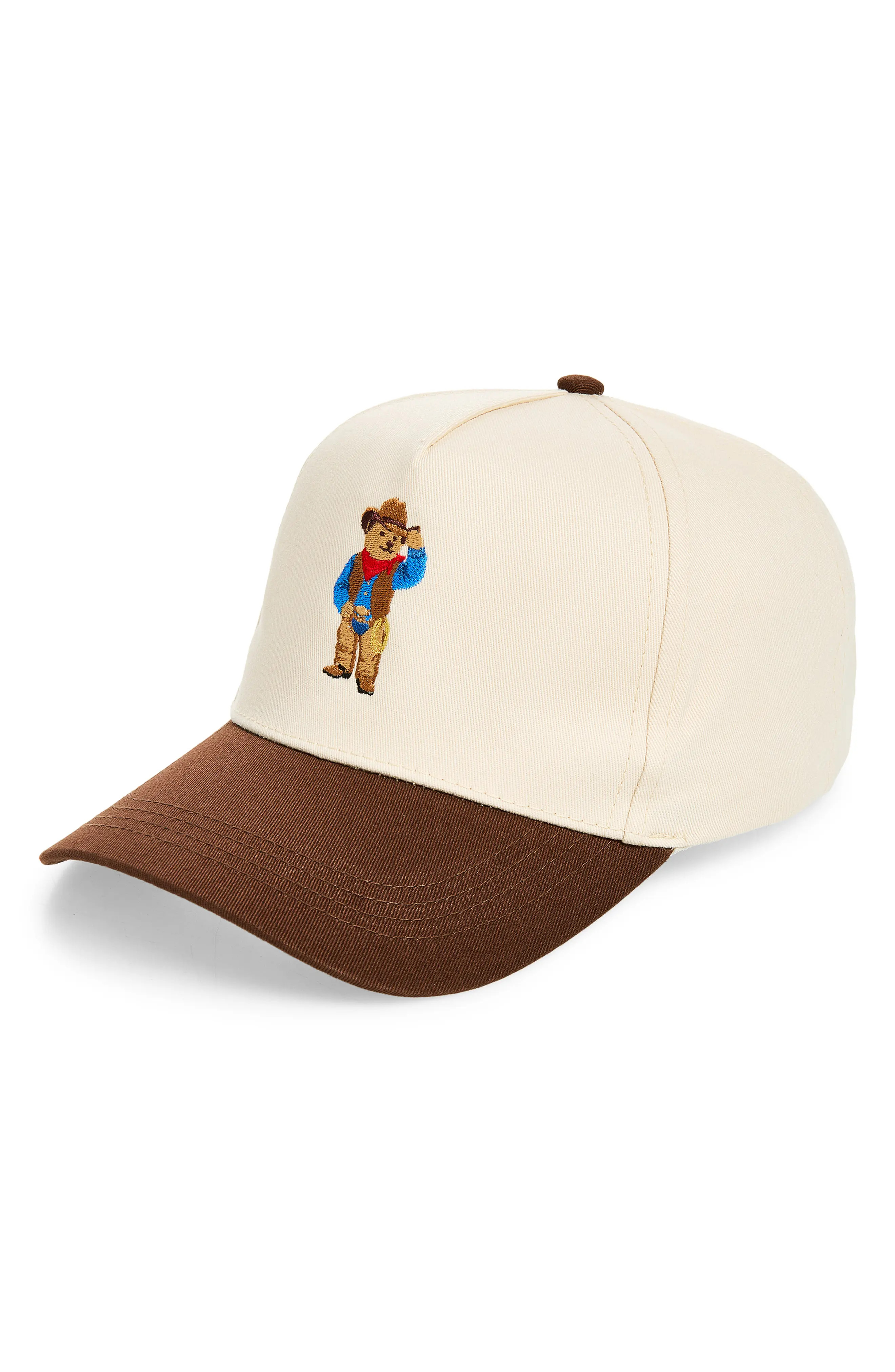 David & Young Cowboy Bear Embroidered Two-Tone Baseball Cap (Women) | Nordstromrack | Nordstrom Rack