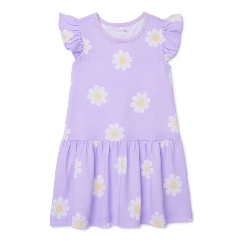 Garanimals Toddler Girl Flutter Sleeve Print Dress, Sizes 12M-5T | Walmart (US)