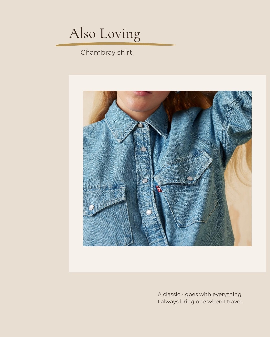 Denim shirt - easy and effortless- travel staple.

#LTKgrwm #LTKootd #LTKSpringSale