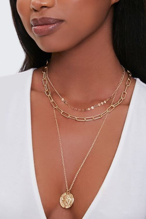Ancient Coin Pendant Layered Necklace | Forever 21 (US)
