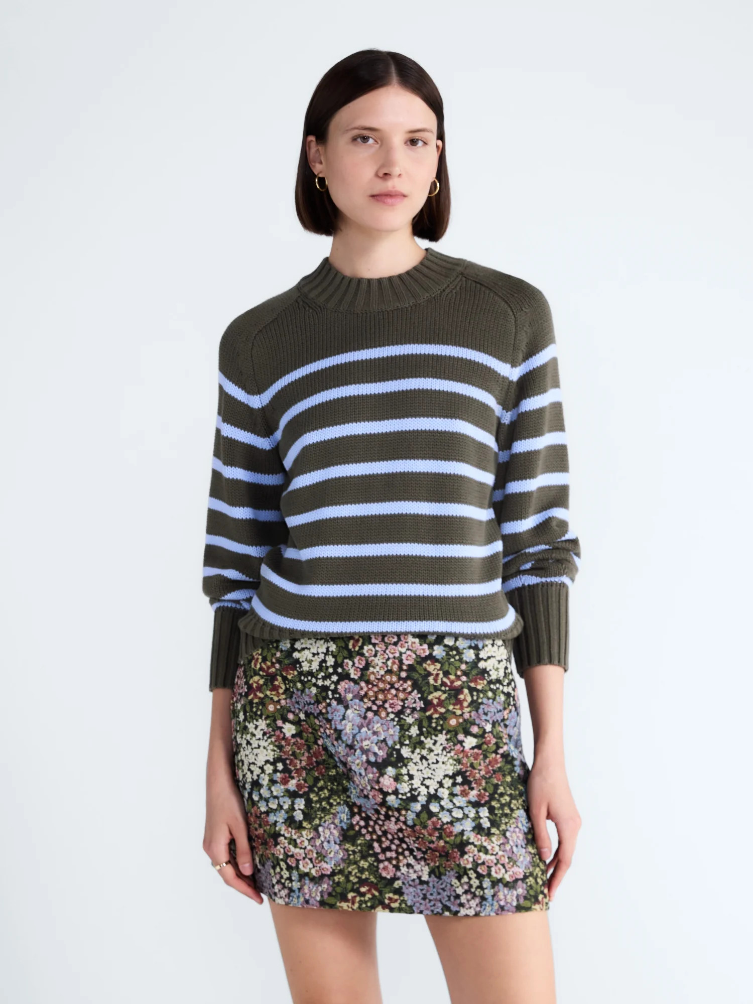 Free Assembly Women's Cropped Mock Neck Cotton Sweater, Midweight, Sizes XS-XXL | Walmart (US)