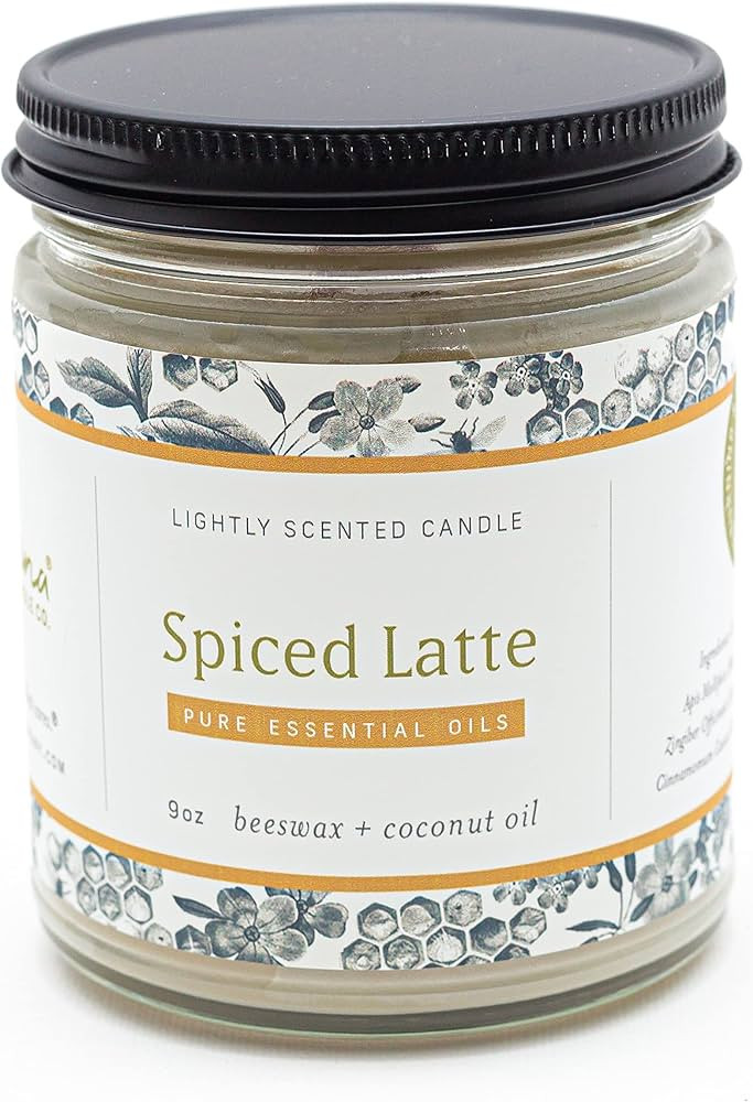 Fontana Candle Company - Spiced Latte Lightly Scented Candle 9 oz | Made from Beeswax and Coconut... | Amazon (US)