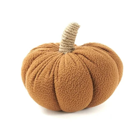 Sherpa Pumpkin Pillow - Decorative Fall Pillow for Table - Large | Walmart (US)