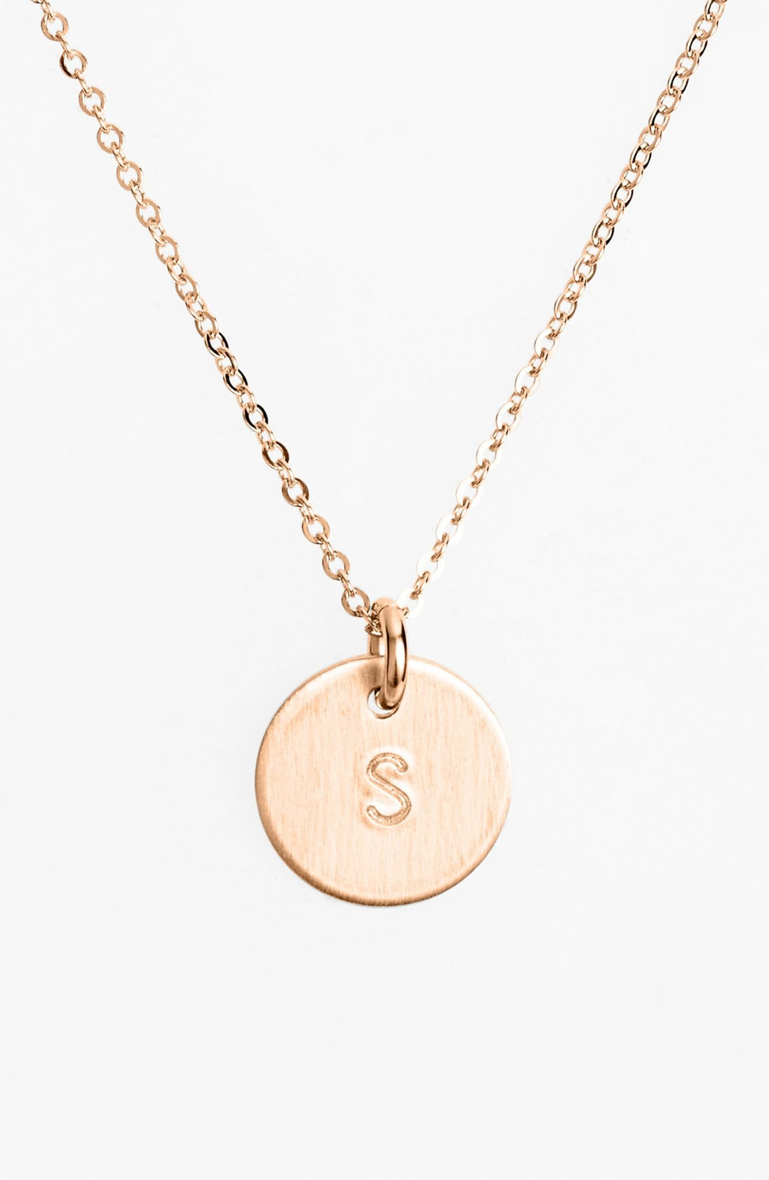 14k-Rose Gold Fill Initial Mini Disc Necklace | Nordstrom