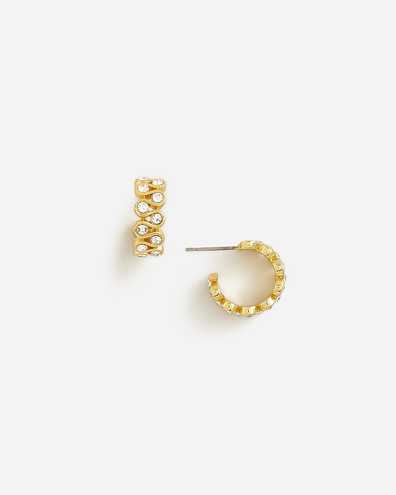 Crystal squiggle hoop earrings | J. Crew US