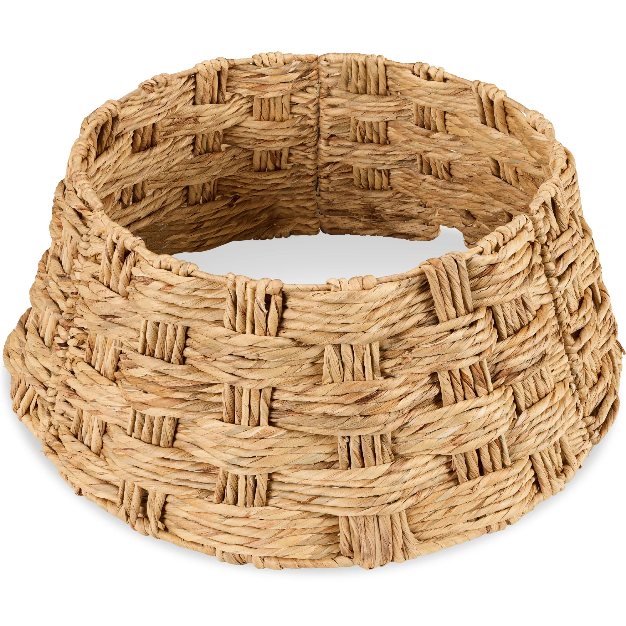 Best Choice Products 24in Basket Woven Hyacinth Christmas Tree Collar, Skirt Accessory w/ Cord Cut-Out - Natural | Shop Simon