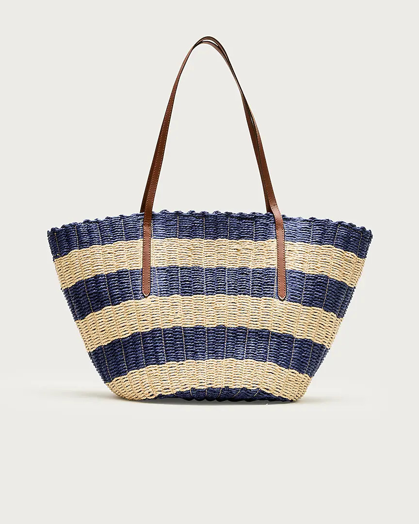 Como woven straw tote in stripe | J. Crew US