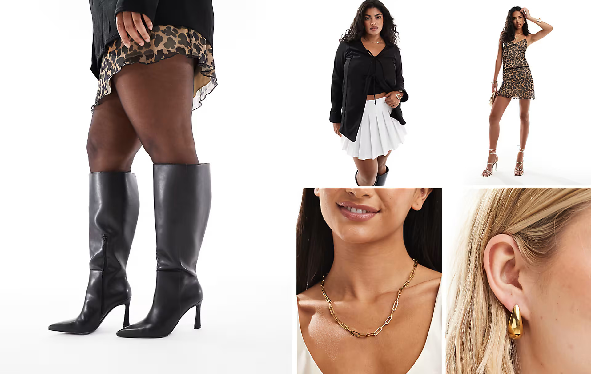 ASOS DESIGN Curve Charm heeled knee boot in black | ASOS (Global)