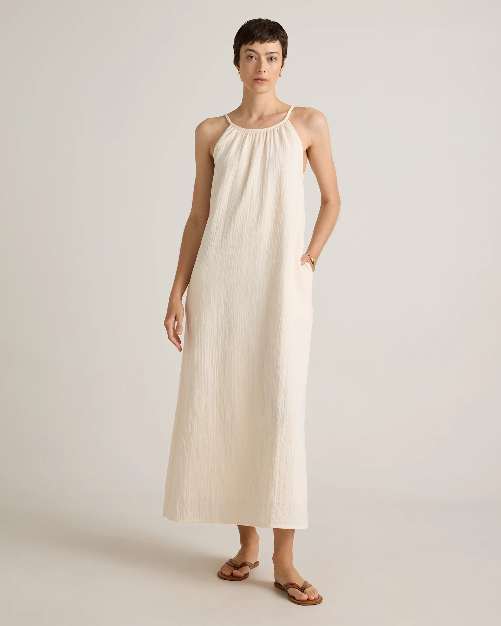 100% Organic Cotton Gauze Sleeveless Maxi Dress | Quince