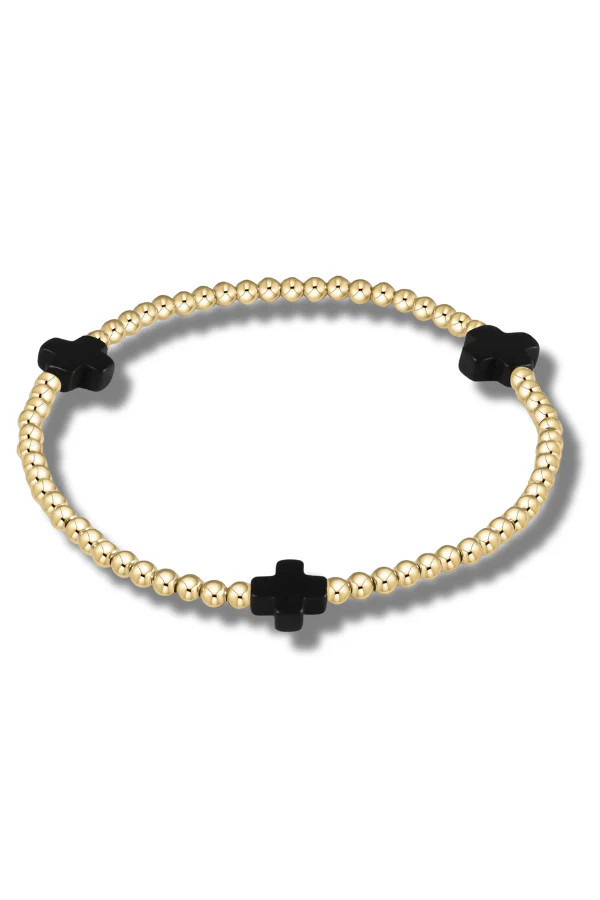 enewton Signature Cross 3mm Onyx Bead Bracelet | The Willow Tree