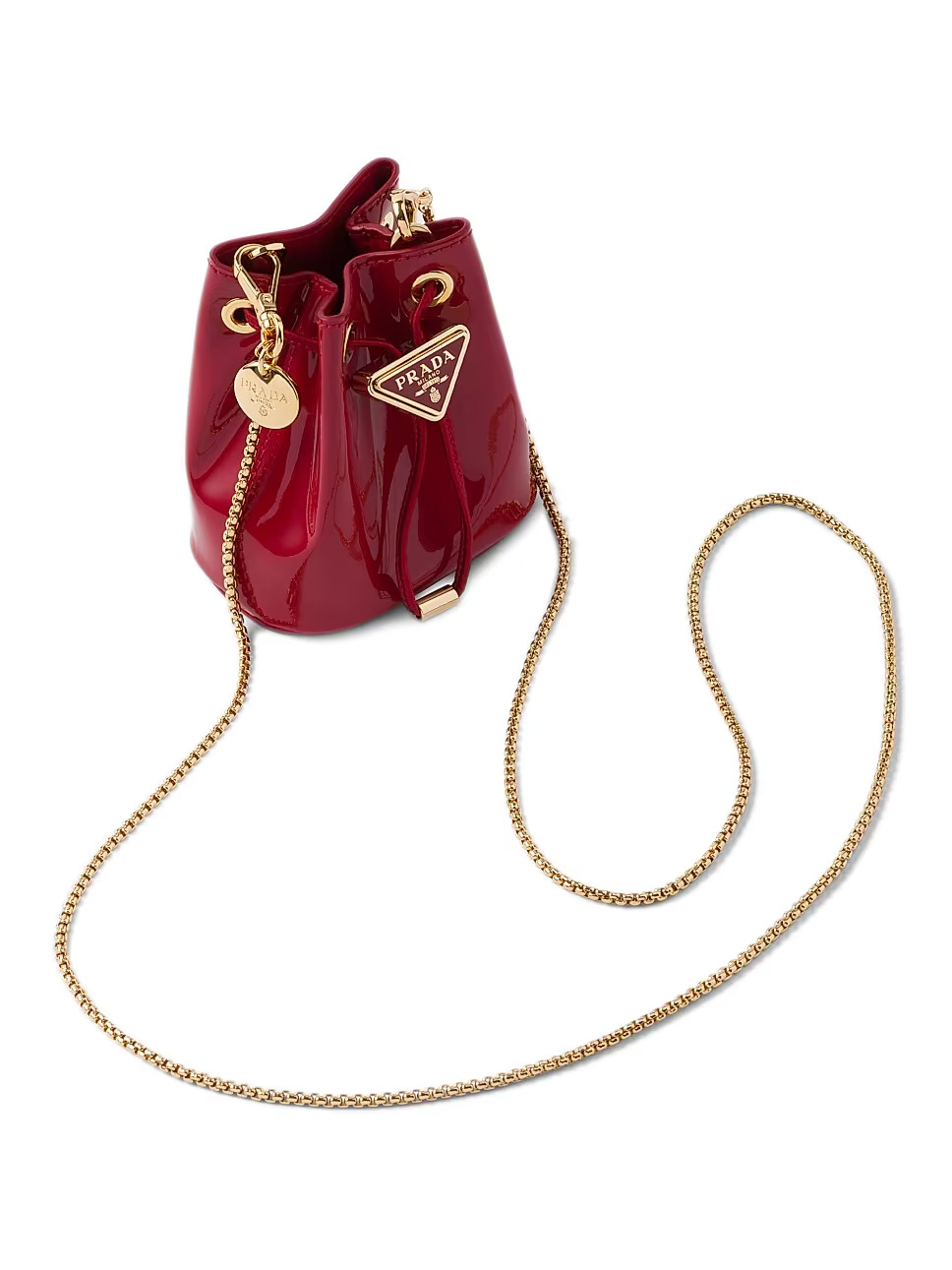 Prada Mini Patent-Leather Pouch | Saks Fifth Avenue