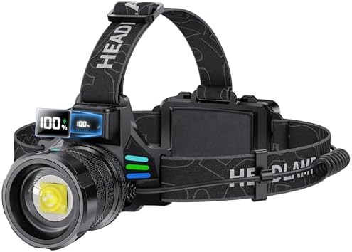 Super Bright Headlamp Rechargeable 9000 High Lumens LED Head Lamp Battery Powered,12 Modes Waterp... | Amazon (US)