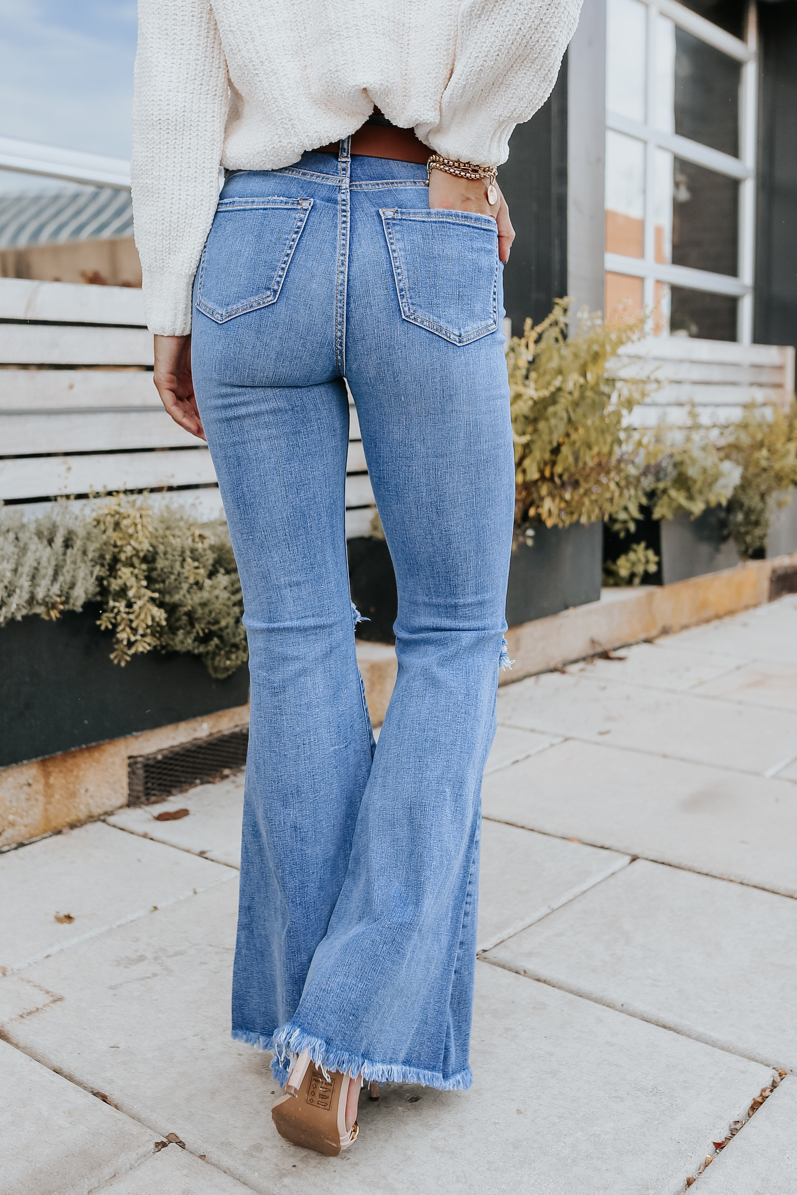 Halen Distressed Medium Wash Flare Jeans | Magnolia Boutique