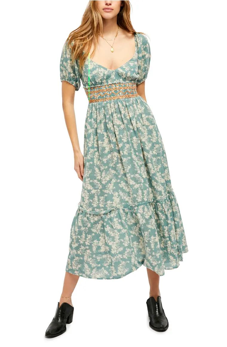 Ellie Print Smocked Midi Dress | Nordstrom
