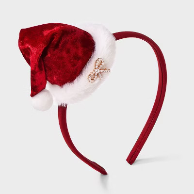 Girls' Christmas Santa Hat Headband - Cat & Jack™ Red | Target
