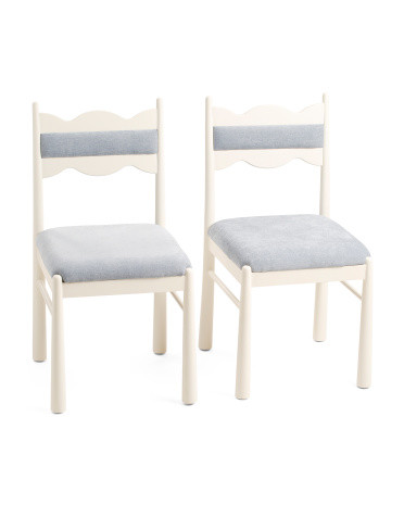Set Of 2 Wavy Scallop Upholstered Dining Chairs | Marshalls