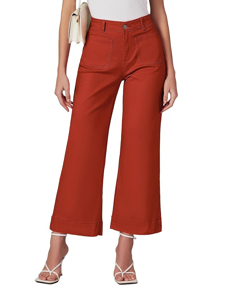 luvamia Wide Leg Jeans for Women Trendy High Waisted Flare Jeans Cropped Denim Pants Stretchy Bag... | Amazon (US)
