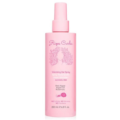 Rizos Curls Alcohol-Free Volumizing Curl Hair Spray, Locks Hold & Style, Touchable Hold Without Crunch or Flakes, Infused with Rosemary, Argan Oil & Red Algae, For All Curl Patterns 2a - 4c, 6.8 oz | Amazon (US)
