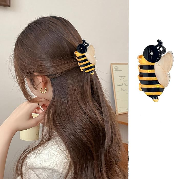 Bee Hair Clips Cartoon Animal Hair Claw Clips Cute Yellow Bee Hair Accessories Non Slip Strong Ho... | Amazon (US)