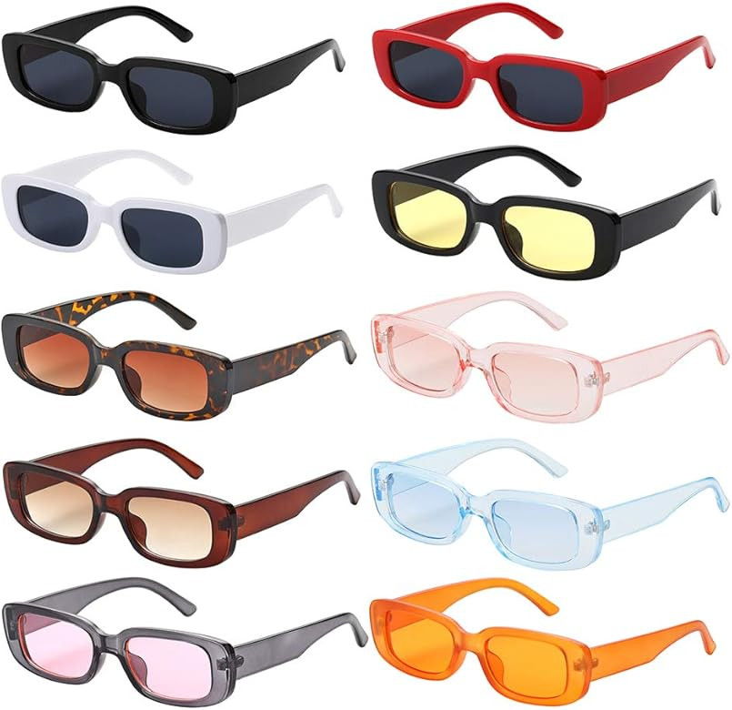 Ovida Rectangle Sunglasses for Women Men Trendy Vintage Sunglasses Square Frame y2k Glasses UV 400 P | Amazon (US)
