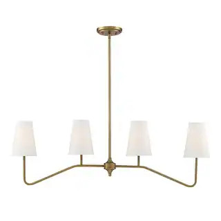 4 Light Natural Brass Linear Chandelier | Bed Bath & Beyond