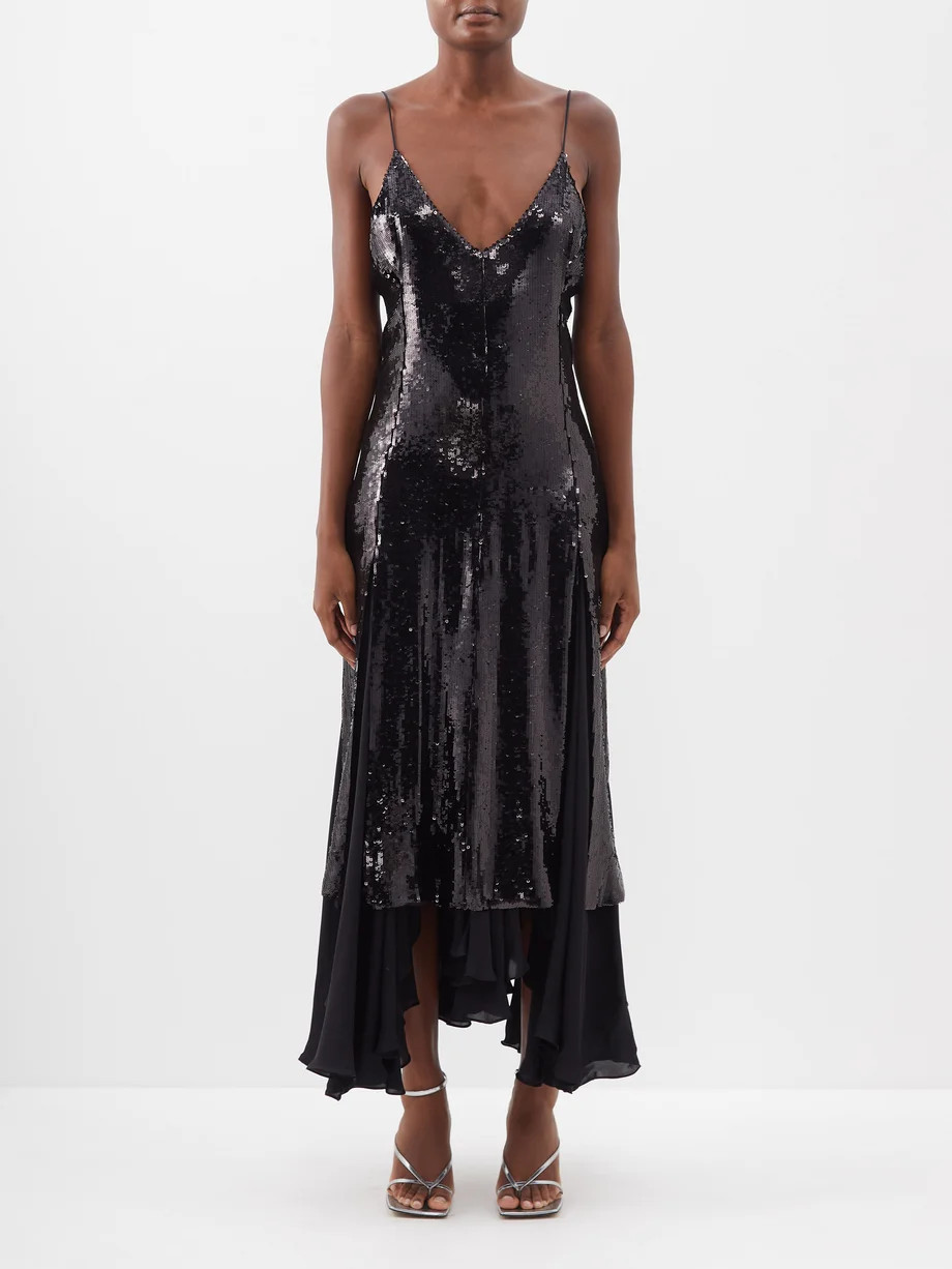Clover sequinned chiffon dress | Matches (APAC)