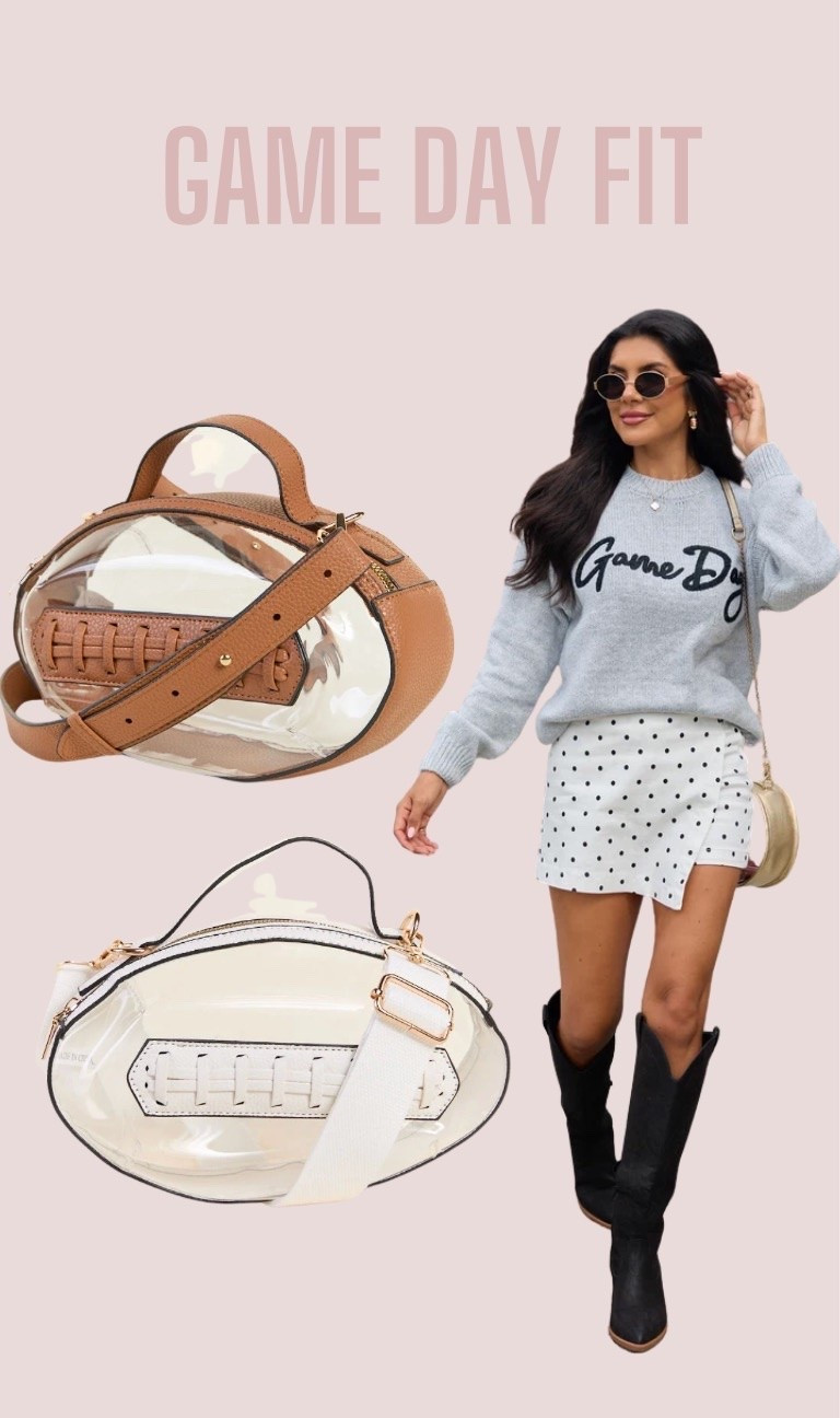 The cutest game day outfit just in time for the start of football season 🏈 loving the clear football bag!

#LTKootd #LTKSaleAlert #LTKSeasonal