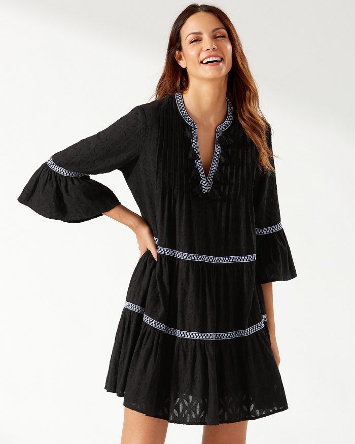 Cotton Clip Embroidered Tier Dress | Tommy Bahama