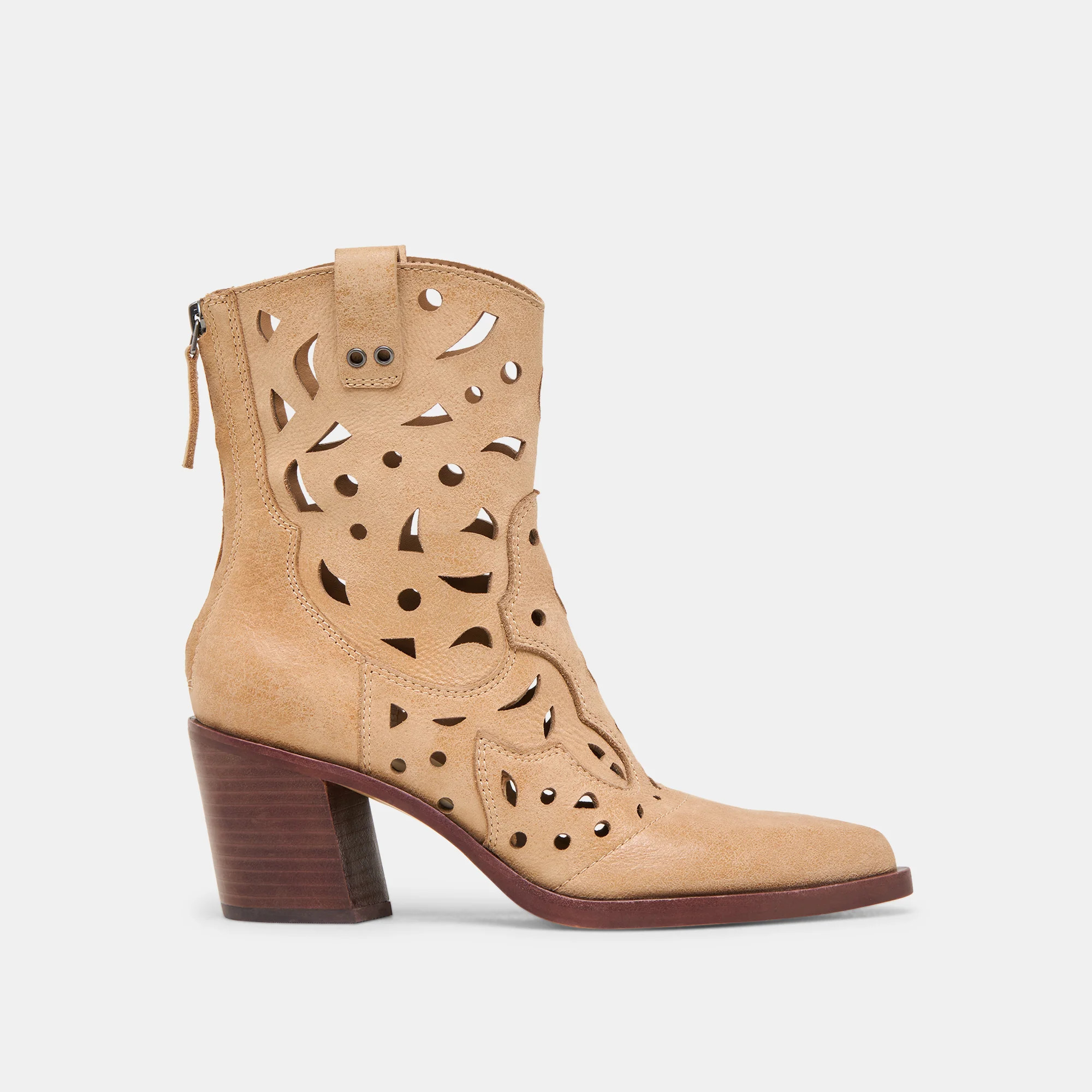 Zenobi Camel Distressed Leather Booties | Dolce Vita | DolceVita.com