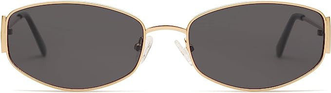 Appassal Retro Oval Sunglasses For Women Men Small Hexagonal Rectangle Metal Frame Sun Glasses AP... | Amazon (US)