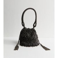 Pewter Beaded Bucket Bag New Look | New Look (UK)