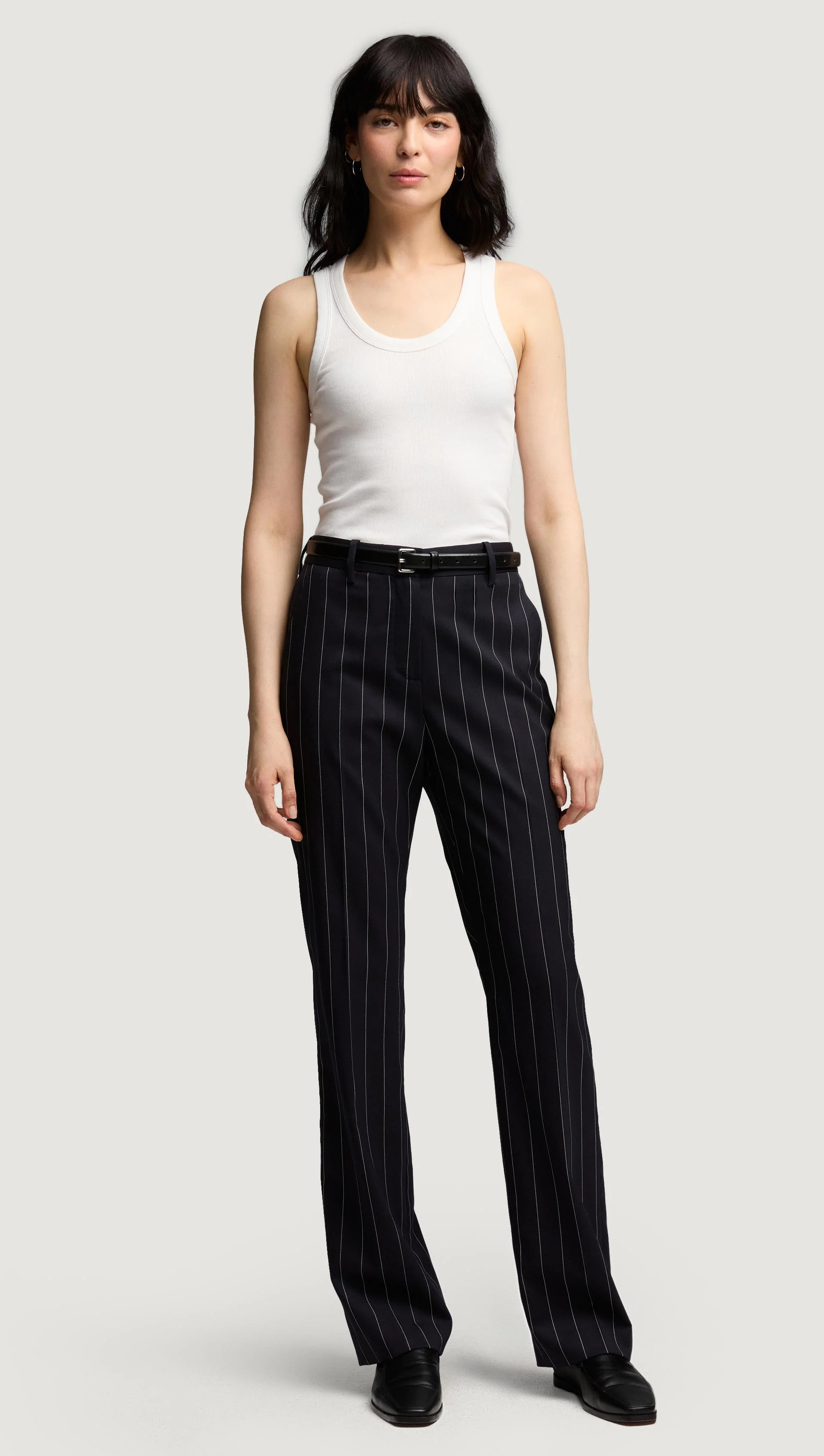 Straight Leg Trouser in Stretch Wool | Women's Pants | Argent | Argent