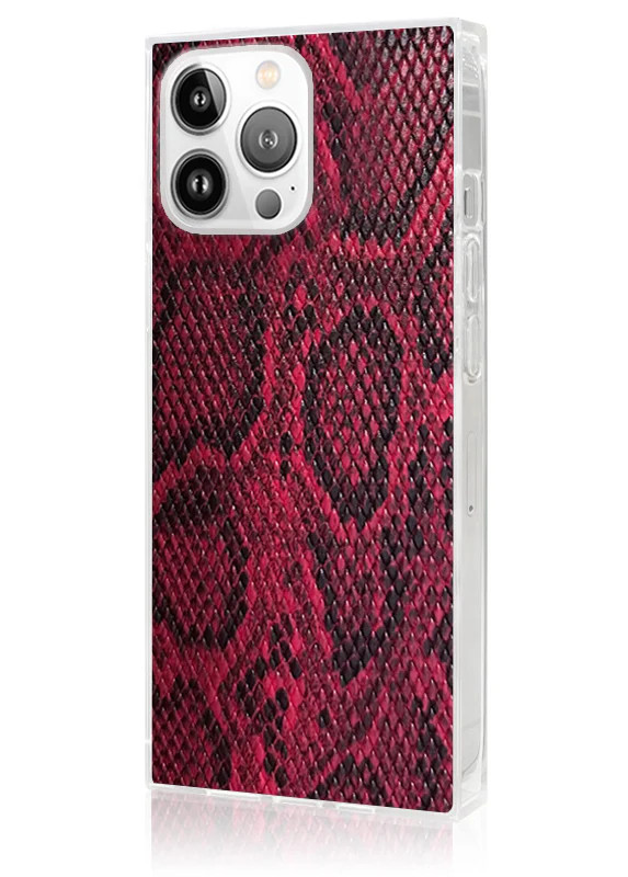 SQUARE® Red Python Faux Leather iPhone Case | FLAUNT
