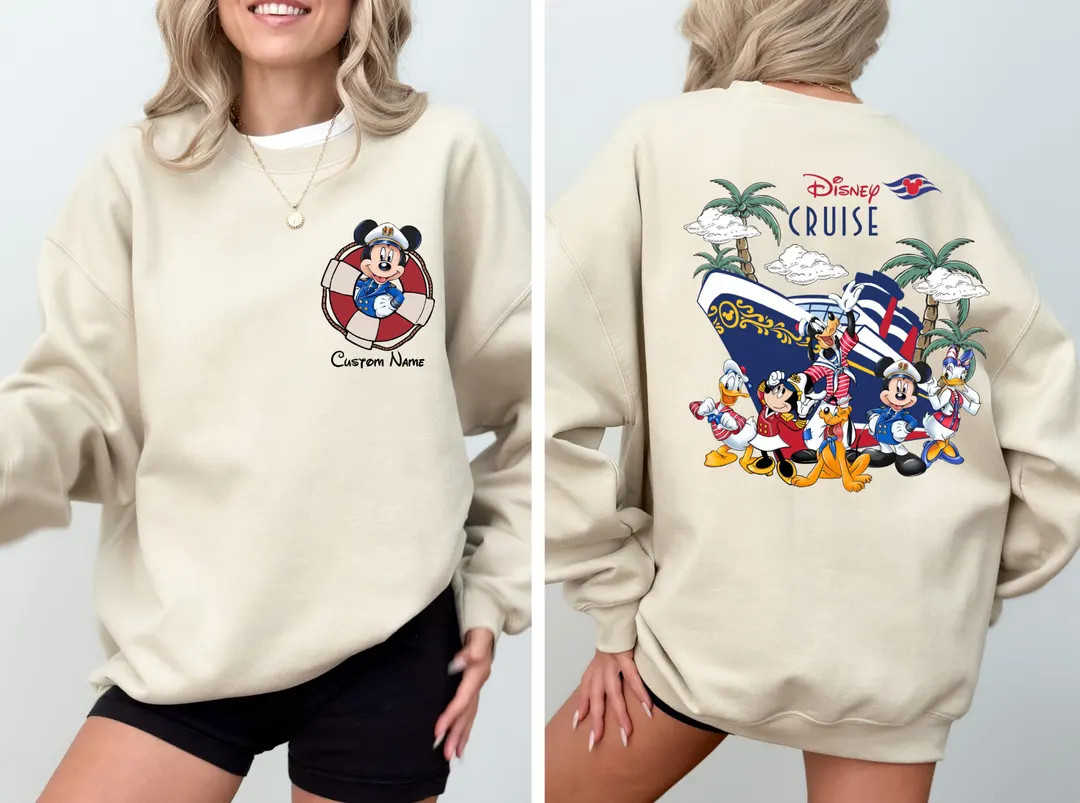 Personalized Disney Cruise Mickey & Friends Sweatshirt, Custom Family Cruise Group Matching Hoodi... | Etsy (US)